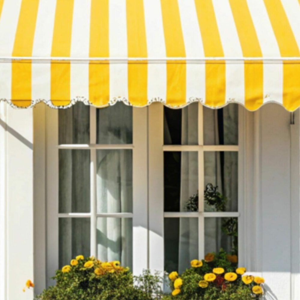 yellow and white striped